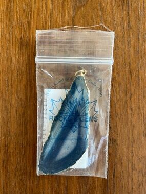 Blue Agate Slice Pendant Necklace